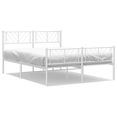 vidaXL Bedframe met hoofd- en voeteneinde metaal wit 120x200 cm