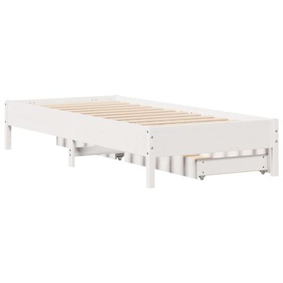 vidaXL Bedframe zonder matras massief grenenhout wit 140x200 cm