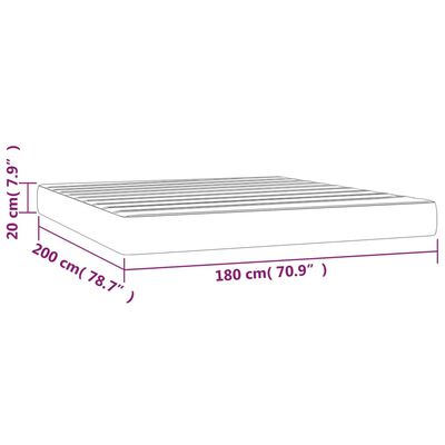 vidaXL Pocketveringmatras 180x200x20 cm stof zwart