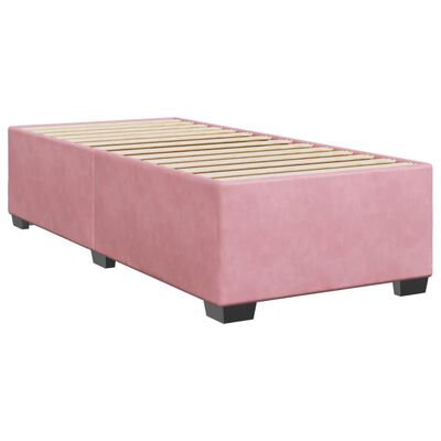 vidaXL Boxspring met matras fluweel roze 100x200 cm