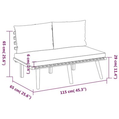 vidaXL 8-delige Loungeset met kussens massief acaciahout