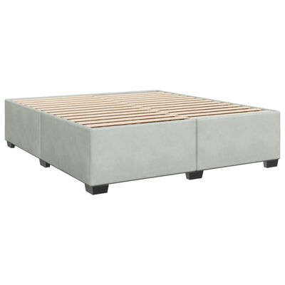 vidaXL Boxspring met matras fluweel lichtgrijs 180x200 cm