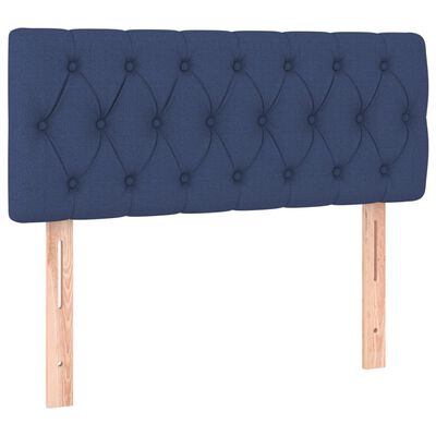 vidaXL Boxspring met matras en LED stof blauw 120x190 cm