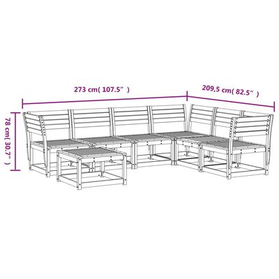 vidaXL 7-delige Loungeset massief grenenhout