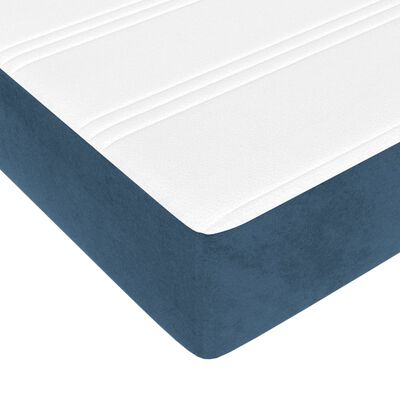 vidaXL Boxspring met matras fluweel donkerblauw 160x200 cm