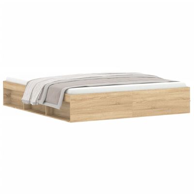 vidaXL Bedframe sonoma eikenkleurig 180x200 cm Super King Size