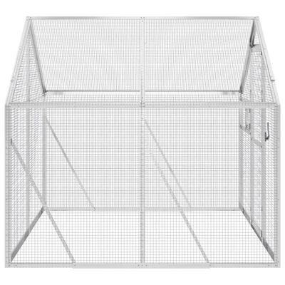 vidaXL Volière 1,79x2x1,85 m aluminium zilverkleurig