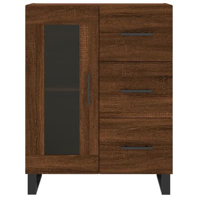 vidaXL Hoge kast 69,5x34x180 cm bewerkt hout bruin eikenkleur