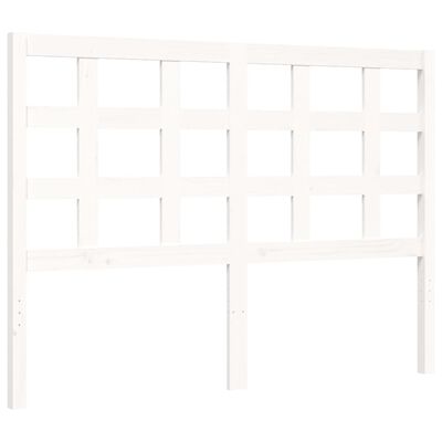 vidaXL Bedframe met hoofdbord massief hout wit 140x190 cm