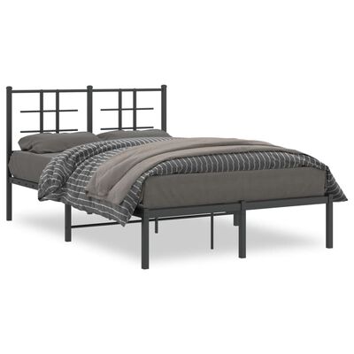 vidaXL Bedframe met hoofdbord metaal zwart 120x200 cm