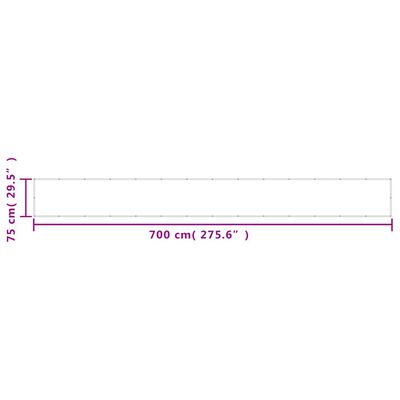 vidaXL Balkonscherm 75x700 cm 100% oxford polyester wit