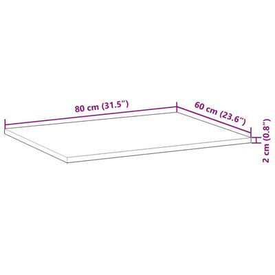 vidaXL Bureaublad met olieafwerking 80x60x2 cm massief acaciahout