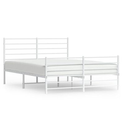 vidaXL Bedframe met hoofd- en voeteneinde metaal wit 120x200 cm