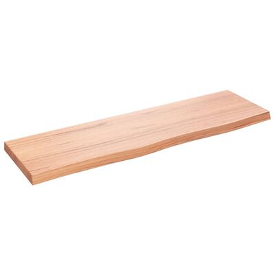 vidaXL Wastafelblad 100x30x(2-4) cm behandeld massief hout lichtbruin