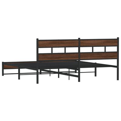 vidaXL Bedframe zonder matras metaal bruin eikenkleur 183x213 cm