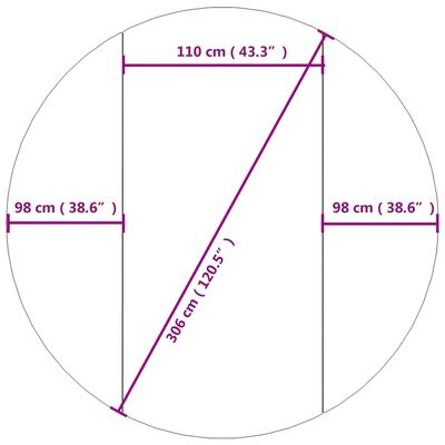 vidaXL Zwembadgrondzeil Ø306 cm polyester geotextiel lichtgrijs