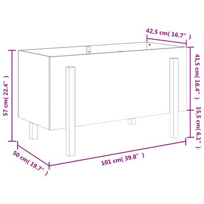 vidaXL Plantenbak verhoogd 101x50x57 cm massief grenenhout honingbruin