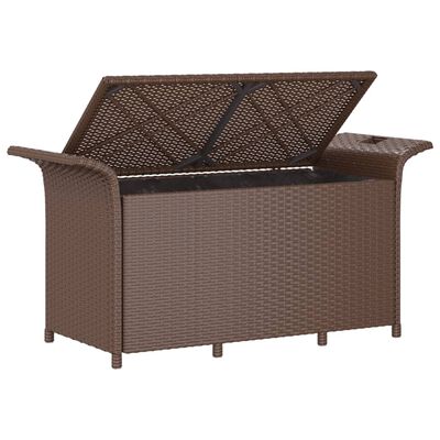 vidaXL Tuinbank met kussen 116x46x57 cm poly rattan bruin