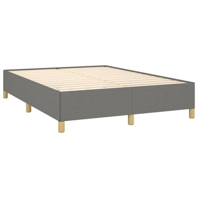 vidaXL Bedframe zonder matras stof donkergrijs 140x200 cm