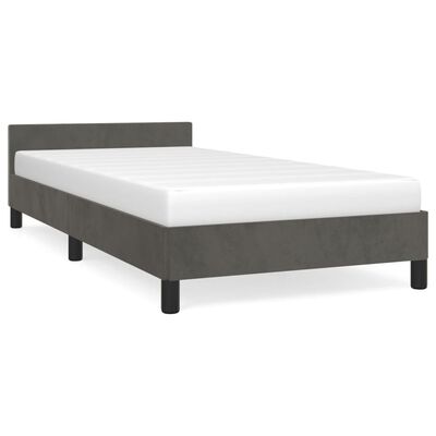 vidaXL Bedframe met hoofdeinde fluweel donkergrijs 80x200 cm