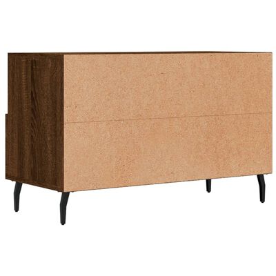 vidaXL Tv-meubel 80x36x50 cm bewerkt hout bruin eikenkleur