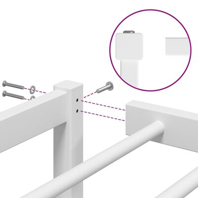 vidaXL Bedframe metaal wit 140x190 cm