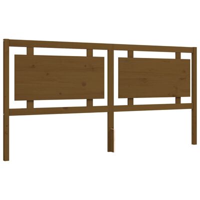 vidaXL Bedframe met hoofdbord massief hout honingbruin 200x200 cm