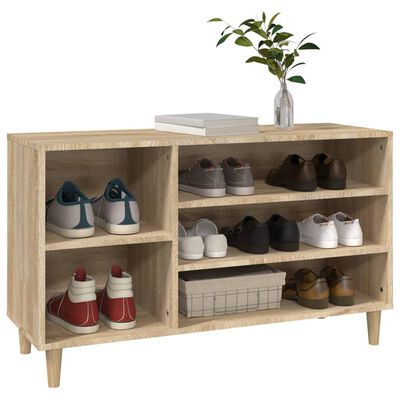 vidaXL Schoenenkast 102x36x60 cm bewerkt hout sonoma eikenkleurig