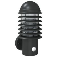 vidaXL Buitenwandlamp met sensor roestvrij staal zwart