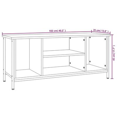 vidaXL Tv-meubel 102x35x45 cm bewerkt hout zwart