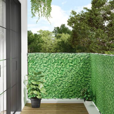 vidaXL Balkonscherm plantpatroon 300x120 cm PVC groen