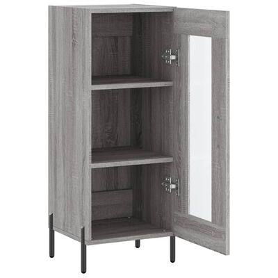 vidaXL Dressoir 34,5x34x90 cm bewerkt hout grijs sonoma eikenkleurig