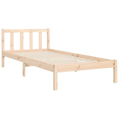 vidaXL Bedframe met hoofdbord massief hout 90x200 cm