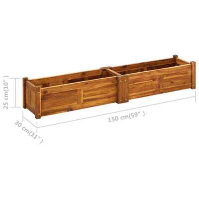 vidaXL Plantenbak verhoogd 150x30x25 cm acaciahout