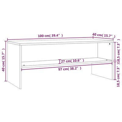 vidaXL Tv-meubel 100x40x40 cm bewerkt hout grijs sonoma eikenkleurig