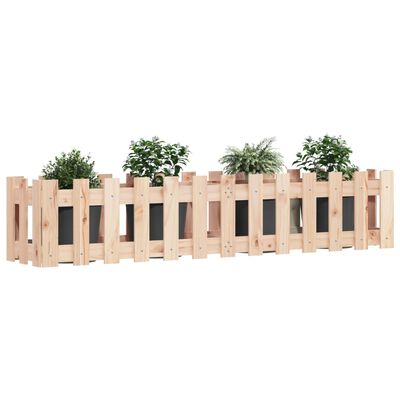 vidaXL Plantenbak verhoogd met hekontwerp 150x30x30 cm grenenhout