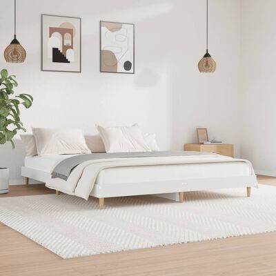 vidaXL Bedframe massief hout wit 200x200 cm