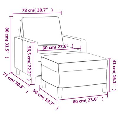 vidaXL Fauteuil met voetenbank 60 cm fluweel roze