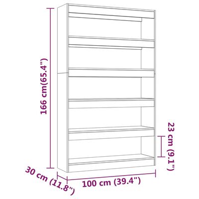 vidaXL Boekenkast/kamerscherm 100x30x166 cm bruin eikenkleur