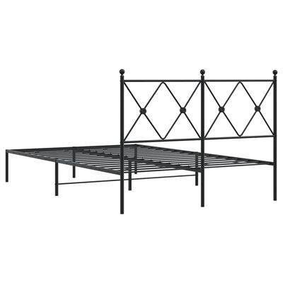 vidaXL Bedframe met hoofdbord metaal zwart 120x200 cm