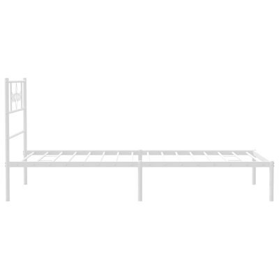 vidaXL Bedframe met hoofdbord metaal wit 100x190 cm