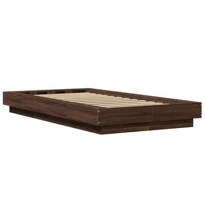 vidaXL Bedframe bewerkt hout bruin eikenkleur 75x190 cm