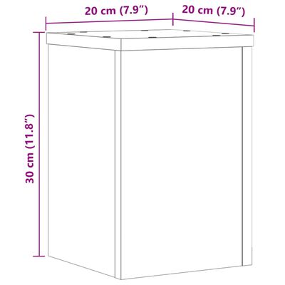 vidaXL Plantenstandaards 2 st 20x20x30 cm bewerkt hout gerookt eiken