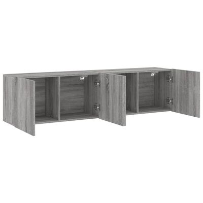 vidaXL Tv-meubels 2 st wandgemonteerd 80x30x41 cm grijs sonoma eiken