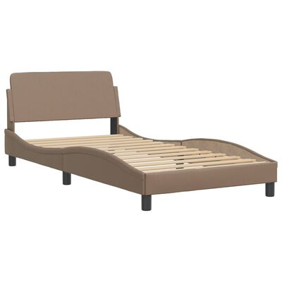 vidaXL Bed met matras kunstleer cappuccinokleurig 100x200 cm