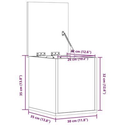 vidaXL Opbergbox 30x35x35 cm bewerkt hout betongrijs