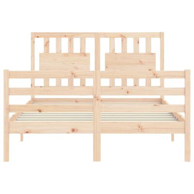 vidaXL Bedframe met hoofdbord massief hout