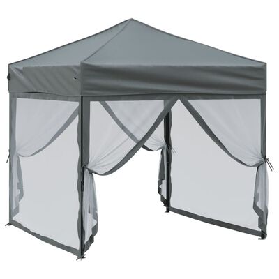 vidaXL Partytent inklapbaar met zijwanden 2x2 m antracietkleurig