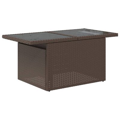 vidaXL 10-delige Loungeset met kussens poly rattan bruin