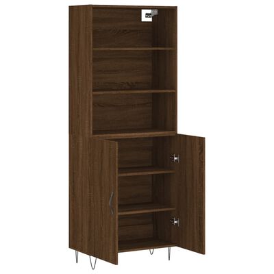 vidaXL Hoge kast 69,5x34x180 cm bewerkt hout bruin eikenkleur